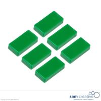 Aimant 12x24mm rectangulaire verts (Set of 6)